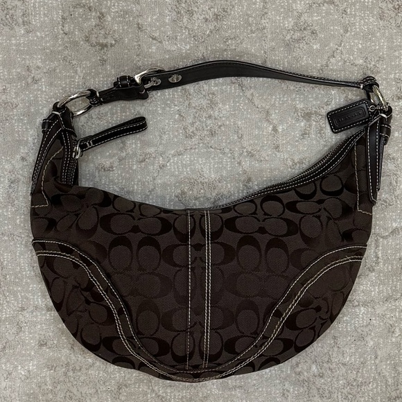 Vintage COACH Signature Soho Hobo Shoulder Bag Chocolate Brown 👜 - Picture 7 of 8